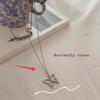 Nuevo Collar Apilado con Colgante de Cruz de Mariposa Ins para Mujer Diseño Moderno Popular Hip-Hop Cadena Clavicular