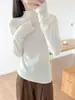 Camada Base de Malha com Textura de Casca Branca e Gola Meia-Alta Feminina Nova Outono Emagrecedor Roupa Íntima Top Atacado
