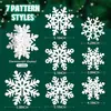 Adornos de copo de nieve de madera para Navidad, manualidades DIY, letreros de bandeja en capas con graffiti, accesorios para fiestas, decoraciones para el árbol de Navidad