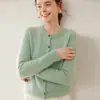 Cárdigan de Cachemir con Cuello Redondo para Mujer, Grueso de Color Sólido, Holgado, Versátil, Chaqueta de Punto Trenzado