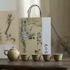 Coleção de Conjunto de Chá Estilo Japonês em Caixa de Presente, Conjunto de Chá Kung Fu, Cerâmica Rústica, Conjunto de Presente Wabi-Sabi, Liquidação