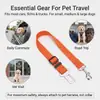 Correa de Seguridad Ajustable para Perro en Asiento de Coche - Correa Resistente de Nylon con Gancho Giratorio de 360 grados y Clip de Hebilla de Cinturón de Seguridad Universal para Perros Pequeños, Medianos y Grandes, Negro