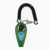 Nuevo Clicker de Entrenamiento para Mascotas de Doble Color, Clicker + Silbato Dos en Uno, Silbato de Entrenamiento para Perros, Clicker de Doble Color con Correa Larga para la Muñeca