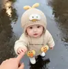 Sombrero de cerdito lindo con protección para las orejas para bebé de otoño e invierno, de felpa, súper adorable, elegante y versátil, nuevo accesorio para la cabeza para niños y niñas en salidas