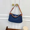 Bolsa Jeans de Cor Contrastante 2026 Verão Novo Design de Nicho Bolsa Transversal Bolsa de Mão para Trabalho e Deslocamento Pequena Bolsa Tote