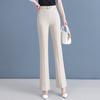 Pantalones Elegantes de Estilo Coreano para Commuter para Mujer 2024 Nuevos Pantalones de Cintura Alta Adelgazantes Combinan con Todo Negros Cubre Caderas