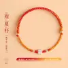 Pulseira Trevo de Quatro Folhas 925 Prata Ultra Fina Alto Valor Festa Estudantil Melhor Amiga Casal Pulseira de Corda Vermelha Trançada para Mulheres