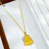Objeto Ritualístico Lótus Pingente Banhado a Ouro com Incrustação de Diamante, Cobre Trançado Polido em Relevo, Estátua de Buda Animal Auspicioso Banhada a Ouro, Pingente de Nó Vintage