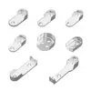 Base de Brida Engrosada de Aleación de Zinc Accesorios para Armarios Colgador de Ropa Base de Brida Fija para Muebles Tubo Plano 16 Base de Brida de Combinación