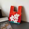 Bolso de Mano Nuevo 2024 Bolso Tejido Popular en Internet Bolso Tote Versátil Japonés y Coreano Bolso Casual para Mujer Bolso Tejido para Mujer