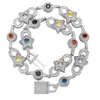 Corrente de Pedras Coloridas Populares Hip-Hop Europeu e Americano Zircônia Colar Masculino Joia Símbolo do Infinito Pulseira da Moda