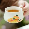 Taza de Café Melocotón Amarillo Pintada en Blanco de Mineral de Roca, Taza de Té de Uso Personal, Taza de Cerámica para Latte, Taza Exquisita de Alta Gama para el Té de la Tarde
