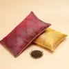 Almofada de casca de trigo sarraceno brocada estilo chinês, almofada de artemísia de seda, travesseiro de suporte para pescoço para dormir, tração para cintura e coluna cervical, atacado