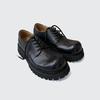 Zapatos Derby de punta grande de color negro carbón, modernos, de suela gruesa, para aumentar la altura, casuales, de cuero Mickey, para uso diario, para hombre y mujer, iguales por dentro de cuero genuino