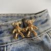 Artefacto Estrechador de Cintura Oso Hebilla Estrechadora de Cintura Botón de Jeans Fijo Ajustable Artefacto Hebilla de Viento Pin Estrechador de Cintura para Pantalones