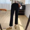 Pantalones acampanados de cintura alta, adelgazantes, que realzan la figura y levantan las caderas para mujer, adecuados para otoño, uso casual, elásticos, pantalones negros pequeños y pantalones de traje