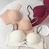 Lingerie de Renda Estilo Menina Doce, Sutiã Push-Up para Seios Pequenos, Sem Aro, Anti-Queda, Sutiã com Taça de Palma Puro Desejo
