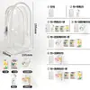 Bolsa de Carrinho de PVC Espesso de Alta Transparência em Forma de Q Bolsa de Armazenamento para Bonecas de Algodão Bolsa Suspensa à Prova de Poeira Bolsa para Exibição de Figuras de Brinquedo da Moda Boneca