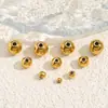 Acero Inoxidable Vacío Chapado en Oro Cuentas con Agujero Pasante Cuentas Espaciadoras Redondas Cuentas de Acero Sólido Pulsera DIY Cuentas Accesorios para Joyería Venta al por Mayor