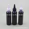 Botella con tapón de 24 puntas 100 ml botella de punta fina negra, botella para pasta de color, botella dispensadora de punta fina, botella exprimible para aceite esencial con tapón de punta