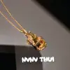 Joyería con Técnicas de Grabado Tradicionales, Collar Colgante Bolsa de la Suerte de Moneda de Cobre, Nuevo Estilo Chino Ojo de Tigre Incrustado con Diamantes, Collar Auspicioso de Elefante Pequeño