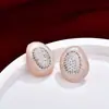 Nuevos Pendientes de Resina Jelly para Primavera/Verano 2026 con Circonita Microincrustada, Diseño Irregular de Moda Exquisito Versátil Accesorios para Orejas