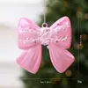 2026 Nuevo Colgante de Lazo Navideño de PC Electroplateado Decoración de Escena Navideña Adorno de Lazo con Lentejuelas