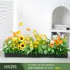 Paisagismo com Plantas Verdes Simulação Floreira Divisória de Piso Arte Floral de Chão Paisagem de Plantas Combinação de Floreira Flor Artificial em Vaso Bonsai Decoração