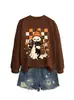 Amazon eBay Estação Independente Halloween Novo Estiloso Divertido Feminino meh Fantasma Gato Preto Floral Moletom