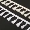 Accesorios de Encaje para Escoba 4.5cm Material Hecho a Mano DIY Encaje para Mantel con Cinta de Poliéster y Algodón Borde de Lana Tnp004
