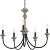 Candelabro de Madera Estilo Country Americano Creativo y Sencillo, Iluminación Retro Francesa para Sala de Estar, Comedor, Dormitorio, Vestidor y Tienda de Ropa