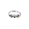 Anillo de Turmalina Natural Aprobado por Fábrica con Color Fuego Chispeante, Plata 925 Incrustada con Fila de Flores Cruzadas de Turmalina Anillo Vivo Joyería