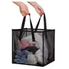 Cesta de Armazenamento de Roupas Sujas Mais Vendida do Japão, Portátil Dobrável para Exterior, Saco de Malha Grande Capacidade para Armazenamento de Lixo, Cesta de Armazenamento de Lavanderia