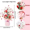 Flores Artificiais Transfronteiriças da Amazon Flores Artificiais para Casa Arranjo de Flores Rosa Peônia Árvore Pequena Sala de Estar Mesa de Jantar Decoração Floral Enfeites Imitação
