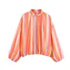Comercio exterior transfronterizo ropa de mujer 2026 otoño nuevo estilo europeo y americano moda chaqueta aviador a rayas 7782343