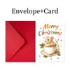 Set de sobres para tarjetas de felicitación de Navidad de compra directa transfronteriza animal de dibujos animados DIY plegable mensaje de bendición tarjeta de Navidad
