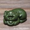 Pet de Chá de Areia Roxa Yixing Lingote Porco Pequenos Enfeites Feito à Mão Argila Verde Conjunto de Chá Escultura Conjunto de Chá Mesa de Chá Brinquedo Acessórios Decorativos