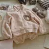 Stock Disponible, Entrega Inmediata, Conjunto de Pijamas de Dibujos Animados Otoño e Invierno 2025 para Niños y Niñas, Conjunto de Dos Piezas Cálido de Coral Fleece para Bebés y Niños Pequeños