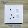 Painel de interruptor de placa grande ultrafino fosco branco creme uma abertura controle simples tomada de cinco furos embutida 86 duas aberturas controle duplo atacado