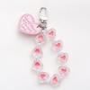 Llavero Colgante Pulsera Corazón de Melocotón Transfronterizo Letra Cuero Amor Corazón de Melocotón Accesorios Personalidad Bolsa Accesorios de Empaque