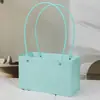 Moda Festiva de Cumpleaños Bolso Tote Acolchado Portátil con Flor en Relieve Material Floral de PVC Bolsa de Papel Kraft Regalo de Ins