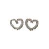 Pendientes irregulares de plata con forma de corazón roto, con diseño de nicho, para mujer, venta al por mayor