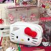 Nueva linda bolsa de lápices de peluche de Hello Kitty con dibujos animados japoneses, bolsa de almacenamiento de papelería de gran capacidad, caja de papelería para estudiantes
