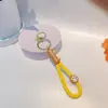Lanyard de garra de gato de borracha macia de desenho animado pingente de chaveiro de carro acessórios de chaveiro de cor de doce macaron fofo decoração de bolsa