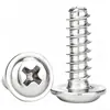 Acero inoxidable 201 cabeza redonda cruzada con arandela cola plana tornillo autoperforante cabeza de disco con tornillo autoperforante intermedio M3/M4/M5
