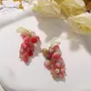 Estilo Campo de Verano Piedra Natural con Cuentas Colgante de Uva Tridimensional Pendientes DIY Pasador Accesorios para Ropa Hanfu