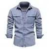 2026 Nueva Chaqueta de Mezclilla Guapa para Hombre Estilo Europeo y Americano Camisa Informal de Manga Larga con Solapa para Hombre de Primavera y Otoño Moderna