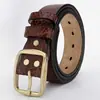 Cinturón de Hebilla de Aguja de Piel de Vaca para Jóvenes y Personas de Mediana Edad, Cuero Genuino, Cinturón de Moda y Versátil, Cinturón Retro para Jeans