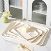 Bandeja Grande Estilo Crema Hogareña Rectangular Taza de Té Taza de Agua Bandeja de Té Grado Alimenticio Guardería Plato para Pan y Snacks