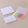 Caixa plástica transparente destacável de 28 e 56 compartimentos para armazenar peças de celular, miçangas para nail art, anzóis de pesca e outros itens pequenos; organizador de mesa com múltiplos compartimentos